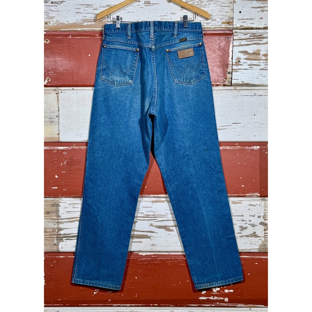 USA Vintage Wrangler Jeans Straight‎ Fit Denim Pants Classic Blue